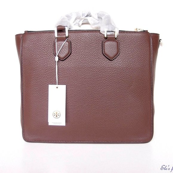 NWT Tory Burch Robinson Large Leather Tote BROWN - Picture 5 of 12